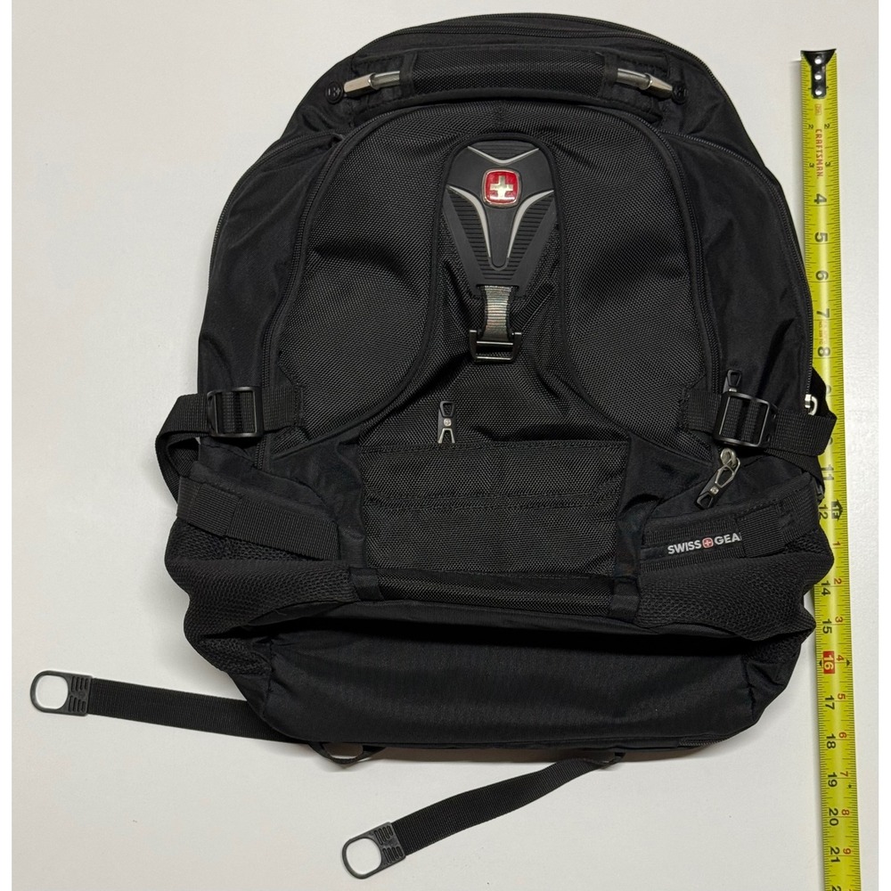 SwissGear Airflow Laptop Backpack Black Ballistic Nylon Travel Bag Multi-Pocket
